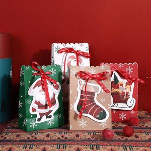 Wholesale wrapping paper bows resale online - NEWChristmas Gift Bag Candy Paper Bags Birthday Wrapping Bow Snowflake LLA9119