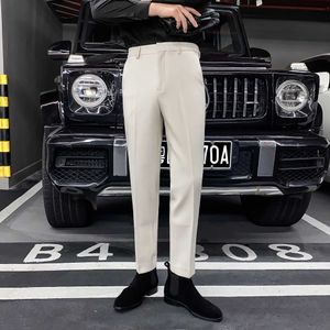 Högkvalitativa män kostym byxor vinter ull affärsklänning byxor streetwear kontor social casual byxor pantalon homme 210527