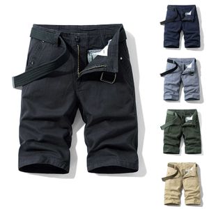 shorts men Fashion Men's Pocket Zipper Buttons Solid Leisure Time Tooling Short Pants short homme ropa hombre X0705