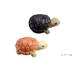 Turtle Fairy Garden Miniatyr Mini Animal Tortoise Resin Artificial Craft Bonsai Garden Decoration 2cm 2 färger gce13377