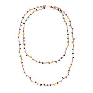 S2325 Bohemian mode smycken färgglada pärlstav halsband gamla handgjorda rep vävda glas pärlor halsband