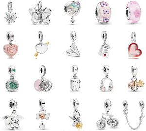 Gioielli firmati Bracciale in argento 925 Charm Bead fit Pandora Love Lucky Amuleto Ciondolo New Slide Bracciali Perline Charms stile europeo Perline Murano