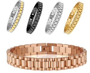 10mm/15mm Luxus Hiphop Edelstahl Biker Armband Männer Gold Silber Watchband Design Männer Watch Watch Kettenarmbänder Bangles Schmuck für Liebhaber