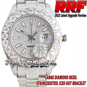 2022 RRF 126334 126234 Automatic Mechanical 42MM Mens Watch 126300 Paved Diamonds Dial Large Diamond Bezel Fully Iced Out Diamonds Steel Bracelet Eternity Watches