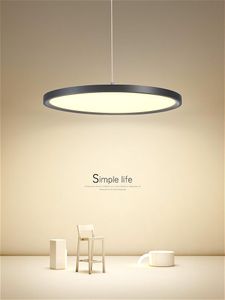 Hänglampor modern restaurang ledde ljuskrona belysning nordisk minimalistisk vit/svart rund hängande lamp matbord