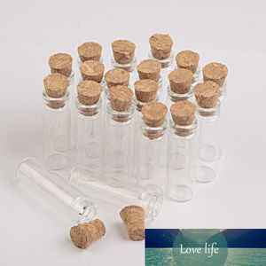 2ml Mini Glass Bottles Pendants With Cork Rubber Stopper Transparent Clear Decoration Crafts Vials Jars Gift DIY Bottles 100 pcs