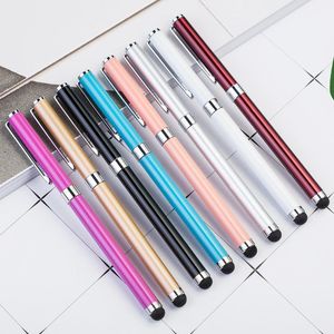 Ballpoint Pens 1PCS Signature Pen Metal 2 In 1 Universal Capacitive Tablets Touch Stylus Stationery Gift El Business