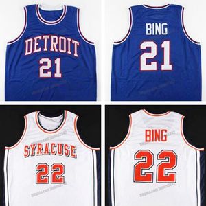 Niestandardowe retro Dave Bing # 21 # 22 College Syracuse Pomarańczowy Koszykówka Jersey Męskie Szyte Biały Niebieski Dowolna nazwa Numer Rozmiar S-4XL Kamizelki Koszulki