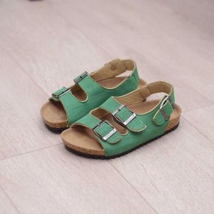 Summer Kids Sandals for Boys Girls Shoes Casual Beach Sport Buckle Sandals Flat Cork Wood Family Children Shoes Multicolor 22-39 210713