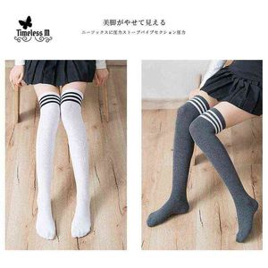 Black White School Girl Over Knee Stocking Lolita Cotton Long Adorable Anime Tight High Kawaii Student Cosplay Sailor moon Y1119