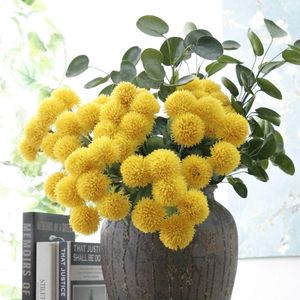 Dekorativa blommor kransar 1 massa 6 bordtennis krysantemum konstgjorda blommor pompons växt vardagsrum trädgård bröllop fest butik d