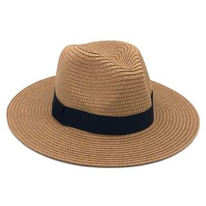 Femme Vintage Panama Hat Men Straw Fedora Sunhat Women Summer Beach Sun Visor Chapeau Cool Jazz Trilby Cap Sombrero