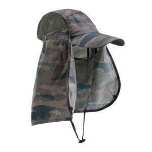 Quick-Dry Sun Protection UV Fisherman Hat Foldbara Vindskyddade Visor Hattar för Fiske Camping Vandring