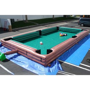 High Quality inflatable billiard table Oxford inflatables snooker soccer pool tables field football pitch with blower and 16balls for sale