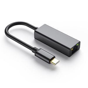 2021 USB-typ-C till Gigabit Ethernet Adapter Portable Plugplay RJ45 Max 1000MB / S För MacBook Computer Cellphone