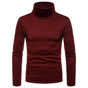 Hirigin Streetwear Men's Winter Warm Cotton High Neck Pullover Jumper Sweater Tops Mens Turtleneck Fashion Y0907