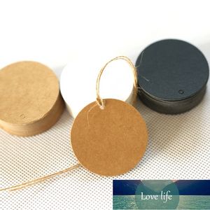 Round Kraft Paper Tags Luggage Note Wedding Invitations Cards Blank Price Hang Tag cm
