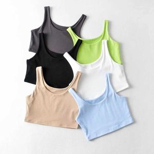 Tanks Hot Selling Basic Double Deck Sports Vest Dames Grote Ronde Hals Open Navel Sexy Fitness Sling