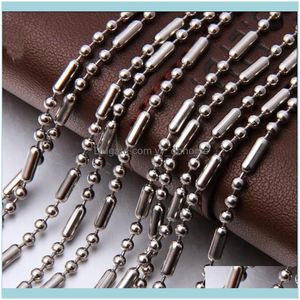 Ketten Halsketten Anhänger Schmuckketten 1,5–3,2 mm breit Edelstahl Unisex Silber Farbe 1:3 Perlen Kugelkette Halskette Mode DIY Schmuck