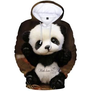 Impressão 3D Cute Panda Hoodies Homens Sueter Pullovers Moda Moda Hip Hop Streetwear Outono Crianças Capuz Meninos Casuais Meninas Tops 210813