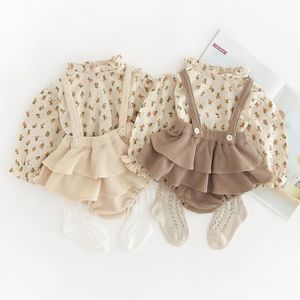 Vestiti floreali per neonata Camicette a maniche lunghe per neonato Camicette per tuta Primavera Estate Moda Neonata Outfit 210317