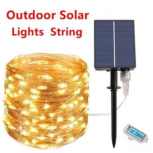 200 / 100LED 20 / 10M String Light Solar Power LED Light Łańcuch Dekoracji Wodoodporna Lampa Ogrodowa String Garden Decoration 8 Tryby 211104