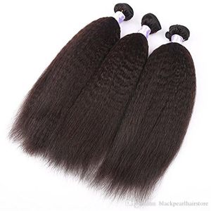 Peruvian Kinky Straight Bundles 8-28 Inch 100% Human Hair Extensions