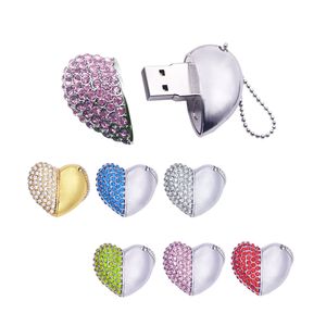 Love Heart USB Flash Drives 2.0 Kluczowy Łańcuch Pendrive 4 GB 8 GB 16 GB 32GB 64 GB Ślub / Fotografia Prezenty Memory Stick