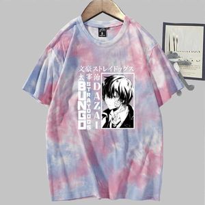 Bungo Stray Dog Anime T-shirt Short Sleeve O-neck Tie Dye Uniex Y0809