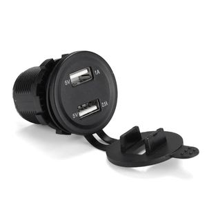 Wholesale usb charger for motorcycle resale online - 12V V A Dual USB Charger Socket Adapter Voltage Voltmeter for Motorcycle Car Boat Marine