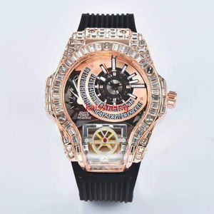 2021 Men Fashion Sport Watch Shinning Watches Stainless Steel Diamond Iced Watch All Dial Work Chronograph Rubber Strap R-male Clock