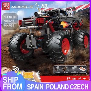 MOLD KING Building Blocks APP ad alta tecnologia RC Motorizzato Flame Climbing Truck Modello Assemblaggio Mattoni Bambini Giocattoli fai da te Regali di Natale X0902