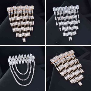 SINLEERY Wunderschöne Glänzende Klare AAA Zirkon Dreieck Gelb Gold Silber Farbe Voller Kristall Brosche Frauen Schmuck CZ078 SSH