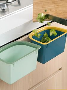 Storage Bottles & Jars Wall Mounted Folding Waste Bin Kitchen Cabinet Door Hanging Trash Garbage Car Can Foldable Cleaning