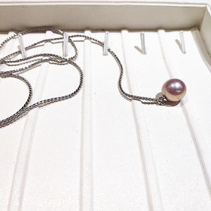 JYX 2021 New Charming 10-11mm Purple Pink Pearl Adjustable Necklace Long 28" Edison Necklace legant women Q0531