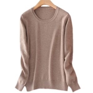 TAILOR SHEEP Maglione di lana e cashmere Donna Tinta unita Camicia basic sottile Pullover con o-collo Maglioni lavorati a maglia a maniche lunghe femminili 210914