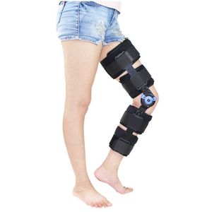 Adjustable Knee Brace Support Orthopedic Hinged Stabilizer Sprain Post-Op Hemiplegia Extension Joint Support For Relieve Pain Q0913