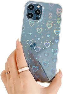 Caseative Love Heart Laser Clear حالات الهاتف الخلوي الناعمة المتوافقة مع جراب iPhone لـ 11 12 13 pro max