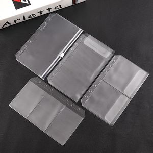 Arquivamento Material A5 A6 Fosco Plástico Plástico Inserções 6 Buracos Zipper Bags PVC Notebook Pockets Clear Dinheiro Envelopes Pastas de Armazenamento Adequado para Ligantes