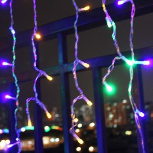 5m Christmas Garland levou cortina icicle string luzes droop 0.4-0.6m AC 220V jardim rua ao ar livre de férias decorativas luz 2 pcs