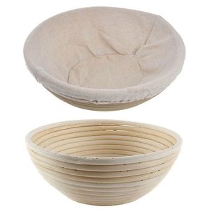 Rattan Bread Proofing Basket Fermentation Baking Bowl with Linen Liner Cloth for Professional Home Bakers XBJK2202