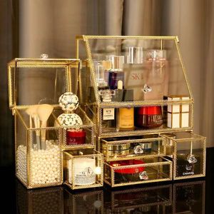 Storage Boxes & Bins Acrylic Cosmetic Box Makeup Organizer Dustproof Desktop Drawer Jewelry Lipstick Nail Polish Container Diaplay