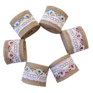 Party Decoration 2 M/Roll Ribbon Imitation Lace Wire Linen Christmas Birthday Gift