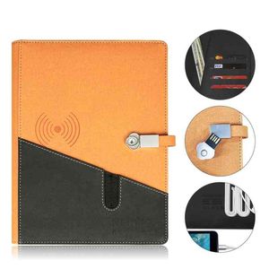 A5 inteligente reutilizável reutilizável notebook sem fio de carregamento sem fio e disco flash USB para material escolar material de suprimentos de aplicativos desenho presente 210611