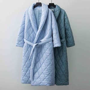 Höst Vinter Mode Kvinnor Puffer Coat Oversized Maxi Robe Long Parka Casual Outerwear 211130