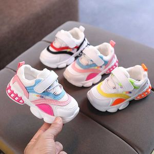 Baby Boy Shoes Andas Barn Tränare Kausalskor För Tjej Sneakers Toddler Spädbarn Fall Skolan Running Skor Komfort E05101 G1025