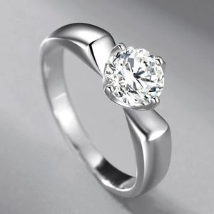 Versatile classico quattro artiglio Morsonite S925 argento placcato platino anello di diamanti propone matrimonio gioielli femminili regalo fidanzata