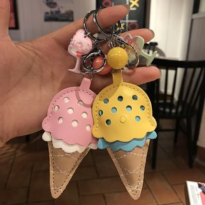 2020 chica linda cadena mujer cadena helado piña bolsa divertido llavero colgante encanto accesorios mejor regalo joyería