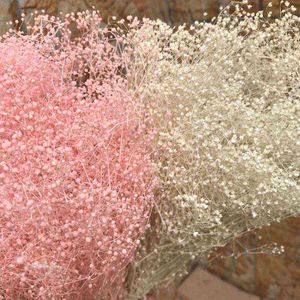 Prezenty dla kobiet 35-40G Kwiaty piękności na zawsze suszony milion Babybreath Bouquet, Nature Dry Eternell Gypsophila Flower, Mini Babys oddech do domu