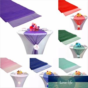 Fashion Organza Table Runner Tablecloth Cover Soft Sheer Fabric Chair Bows Swag Wedding 30*275CM Xmas Party Banquet Decor